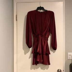 Zara Long sleeve wrap dress